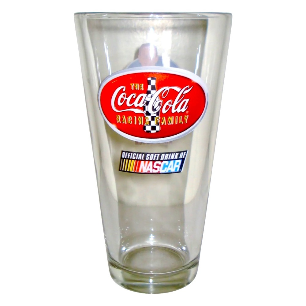 VINTAGE USA NASCAR COCA COLA GLASS KURT BUSCH GLASS DESIGN